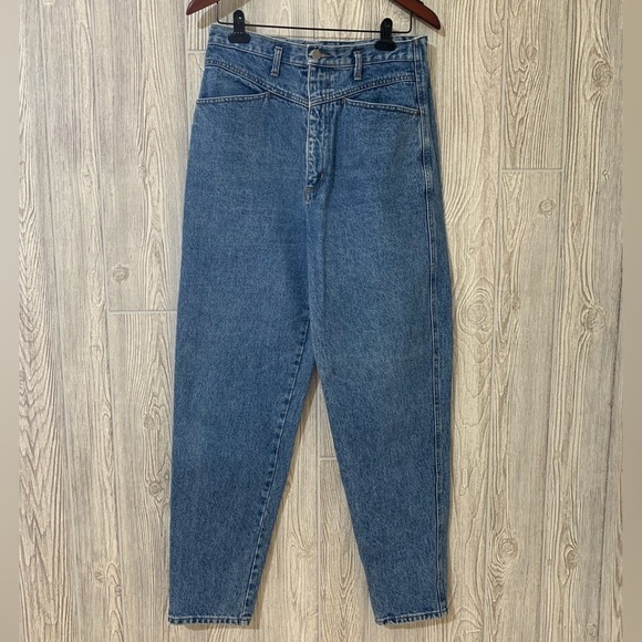 Vintage 90’s High Waist Nuovo County Seat Stone Washed Taper Legs Jeans Size 13 - Picture 1 of 10
